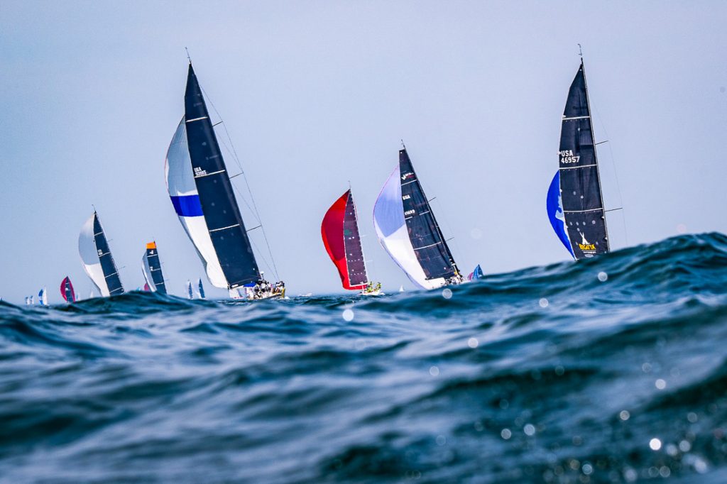 Yachts racing downwind to Halifax in 2025 by Lexi Pline